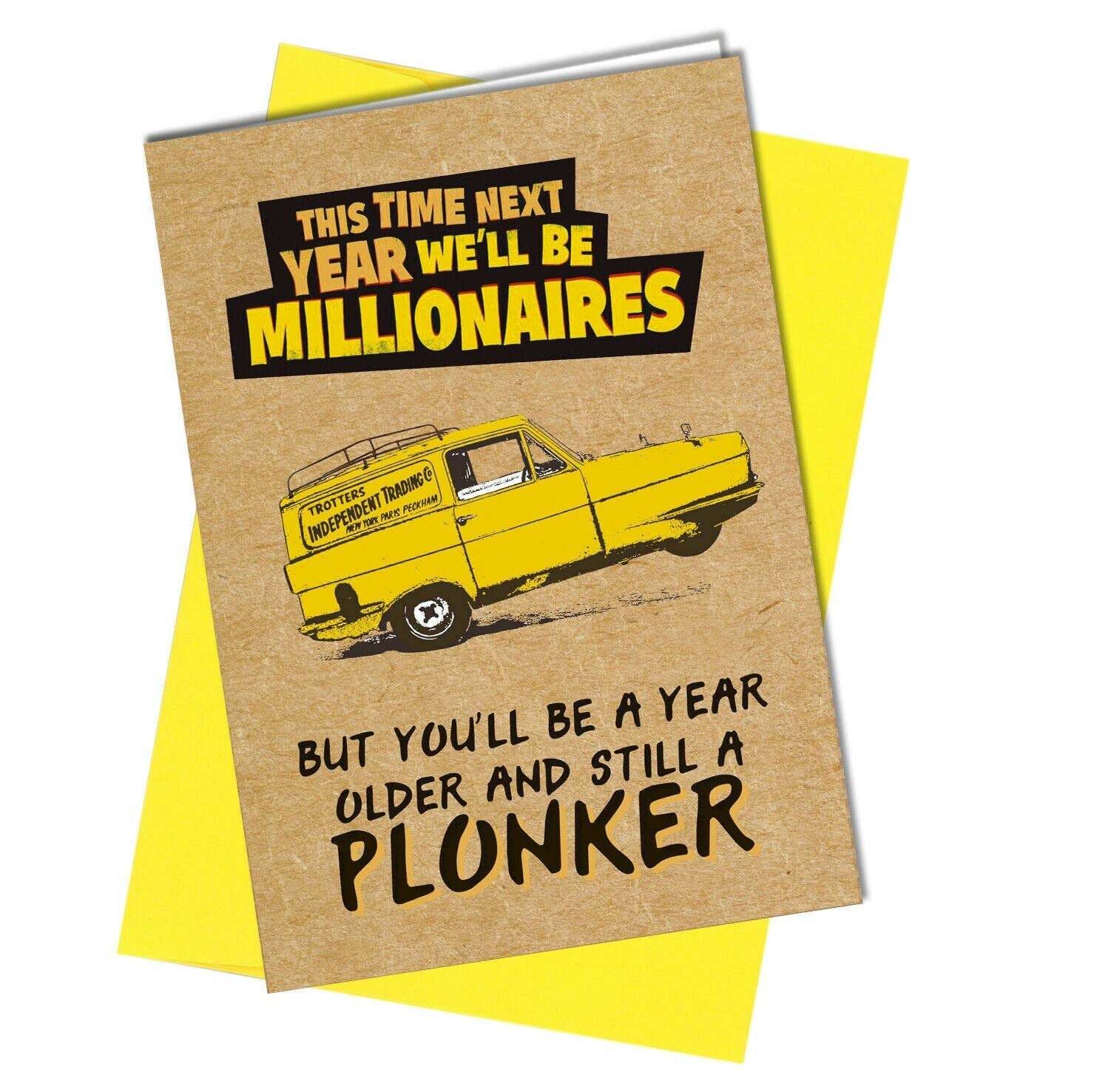 952 Millionaire card-funny, rude satire greetings card-hand made - $4.05