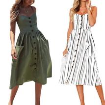 Casual Vintage Sundress Women Summer Dress - £21.52 GBP