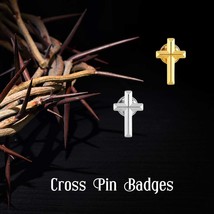 Metal Cross Pin Badges – Silver &amp; Gold Options – Religious Lapel Pins – ... - €3,00 EUR
