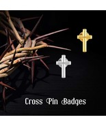 Metal Cross Pin Badges – Silver &amp; Gold Options – Religious Lapel Pins – ... - $65.61 MXN