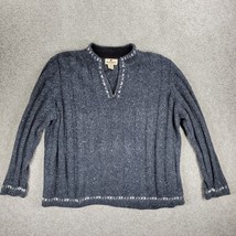 Woolrich Ribbed Onyx Heather Sweater Womens 2XL Gray Wool Blend 1/4 Zip Pullover - £15.57 GBP