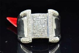 0.65Ct Round Cut Diamond Designer Fashion Mens Pinky Ring 14K White Gold Finish - £82.19 GBP