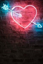 New Cupid's Arrow Love Heart Wedding Neon Sign Acrylic Light Gift 22"x15" - $248.99