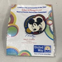 United Way 2007 Disney Cast Participation Pin On Card - $7.63