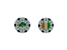 IRELAND AND IRISH SHAMROCK POKER CHIP GOLF BALL MARKERS - €5,06 EUR
