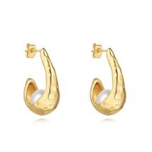 Sahira Jewelry Design Women's Alani Pearl Hoop Earrings Size One Size - $893.28 MXN
