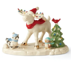 Lenox Marcel&#39;s Skating Party Christmas Marcel Moose &amp; Friends Figurine 2022 New - £67.18 GBP