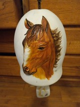 Vintage Ceramic Horse Head Horse Shoe Bell 6 1/2&quot; Tall Marked Sandstone AZ - £23.74 GBP