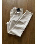 Simply Vera Wang Button Fly Skinny Mid-rise White Denim Jeans Size 10 - $25.57 CAD