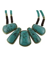 Large Chunky Turquoise Beaded Kenneth Cole Necklace 17 Inch - $29.02