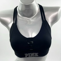Victorias Secret Sports Bra Black Size XS Strappy Workout Gym - £12.51 GBP