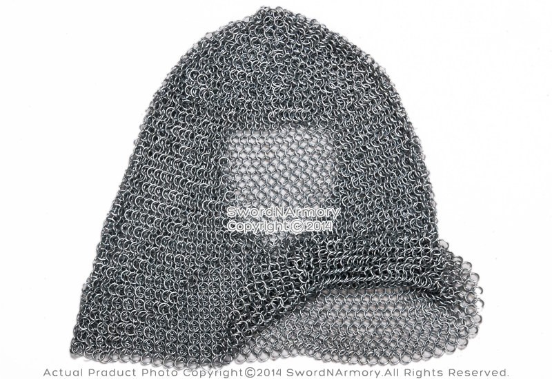 Medieval Chainmail Hood Coif Butted Mild Steel for LARP Renaissance Reenactment Item image 2