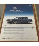 1985 Cadillac Fleetwood Vintage The Most Advanced Original Print Ad 8.5 ... - $9.49