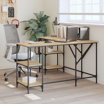 Desk Sonoma Oak 139x139x75 cm Engineered Wood - $91.82