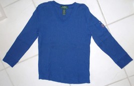 RALPH LAUREN &#39;67 LRL Shirt Top V-Neck 3/4 Sleeve Anchor Pocket Logo Size S - £18.60 GBP