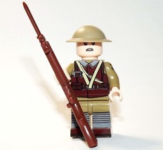 British WW2 WW1 Leather Jerkin soldier  Building Minifigure Bricks US - £6.97 GBP