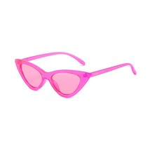 Fashion Candy Cat Eye Sunglasses Retro Women Eyewear Fluorescent Pink Frame Pink - £12.78 GBP