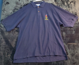 Champion Polo Shirt Mens Size XL Navy Cotton Short Casual Sleeve Logo Collared - £18.97 GBP