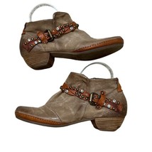 A.S. 98 Airstep Leather Studded Embellished Distressed Ankle Boots Size ... - $99.00