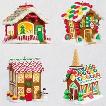 Hallmark 2018 Gingerbread House Candy Gumdrop Village Noelville Set of Ornaments - £77.49 GBP