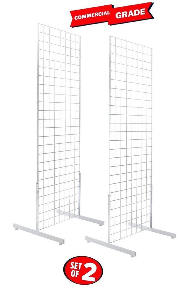 Only Hangers Commercial Grid Unit, 2&#39; x 6&#39; with Legs, White Set of 2 - $199.12