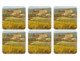 Pimpernel Tuscany Collection Cork-Backed Coasters - Set of 6 - Heat-Resi... - £23.90 GBP