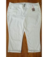 LANE BRYANT Genius Fit Crop Jeans Pants White Size 28 Plus New - $18.32