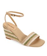 Jeffery Campbell Women&#39;s Sailboat Wedge Jute Sandals, Tan/Green, Size 9,... - $83.22