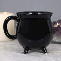 Ceramic Wicca Hocus Pocus Witch Potion Broil Black Cauldron Mug Cup With Handle - £16.50 GBP