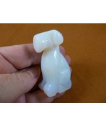 (Y-DOG-AI-712) White FOX WIRE AIREDALE Terrier dog GEMSTONE figurine car... - $24.05 CAD