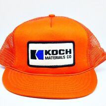 Vintage Koch Materials Co Hat Snapback Trucker Cap Orange Rope Mesh NEW - $54.67 CAD