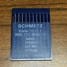 Schmetz DBx1 CANU:14:25 1 NM:110 SIZE18 Industrial Sewing Machine Needles - $15.86