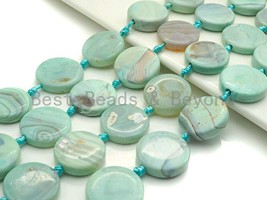 1pc/9pc/11pc Natural Light Blue Agate - 25/30mm Coin Shape Spacer Beads Sku#U881 - $2.90+