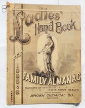 1885 Antique Lady Liberty Almanac Brown Chemical German Owned:Virtue Smyrna Pa - £30.32 GBP