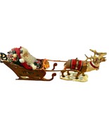 Vintage 1998 Holiday Creations Animated Santa,Sleigh,&amp; Reindeer ( Works!) - €145,87 EUR