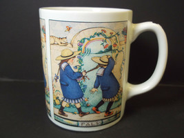 Mary Engelbreit coffee mug PALS girls in sailor suits 3 panels 12 oz - $7.80