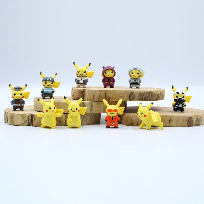 Play 10pcs/set  Action Figure Toy Set Mini Cartoon Play Dolls 4CM Pikachu Anime  - £22.98 GBP