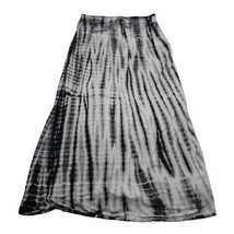 Lapis Skirt Womens XL Black Gray Maxi Elastic Waist Knit Drawstring Tie Dye - £20.21 GBP