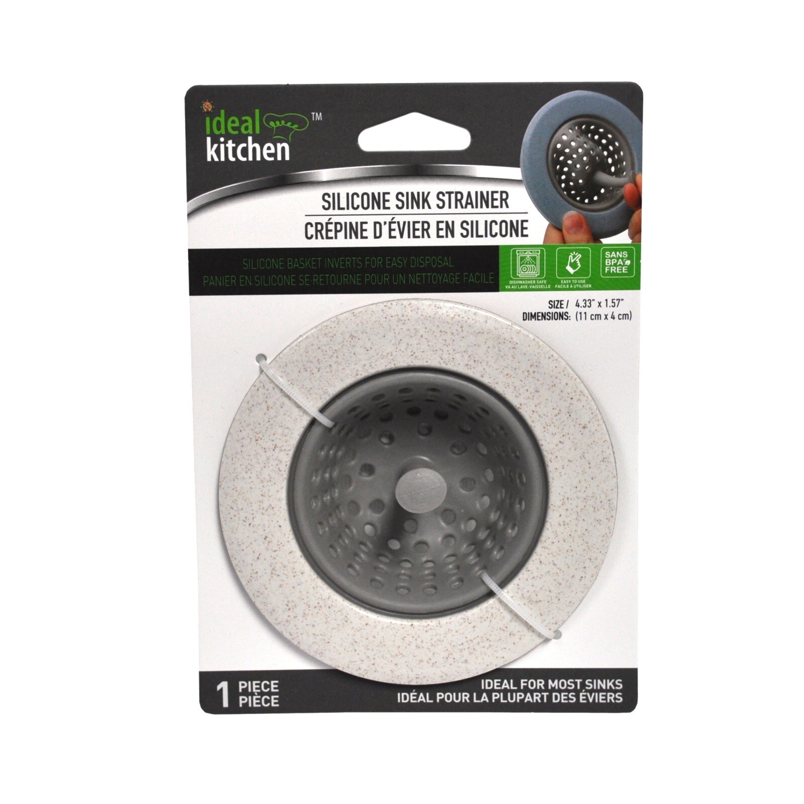 Ideal Kitchen Silicone Invertible Sink Strainer White - $5.20