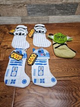 Disney Star Wars Stockings Yoda, Stormtroopers, &amp; R2D2 (5 Total) - 8.5&quot; ... - £14.68 GBP