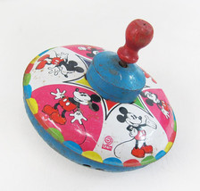 Vintage 1975 J. Chein Walt Disney Mickey Mouse Tin Spinning Top Toy - £13.91 GBP