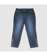 Style &amp; Co. Capri Women&#39;s Size 12 Mid-Rise Embroidered Navy Blue Denim - $19.80