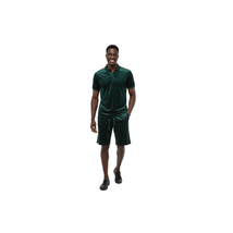 Men 2pc Stacy Adams leisure jogging suit Shorts Set Summer 3820 Green Velvet image 7