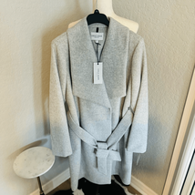 Cole Haan Signature Slick Wool Blend Wrap Shawl Collar Coat, Gray, Size ... - €136,27 EUR