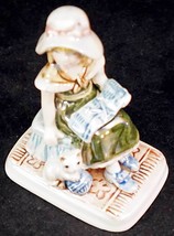 Figurine Sitting Girl Reading a book with Cat NapcoWare Sarah of Scarboro Fair - £10.34 GBP