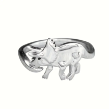Triceratops Dinosaur Silver Band  Adjustable  Ring - £2.35 GBP