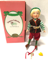 Paradise Galleries PLAYFUL Christmas 8&quot; Elf Porcelain Doll Retired - $14.85