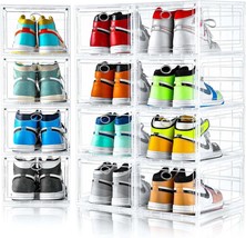 12 Pack Clear Shoe Boxes Stackable,Shoe Storage Boxes For, 13.8”X 9.84”X... - $103.97