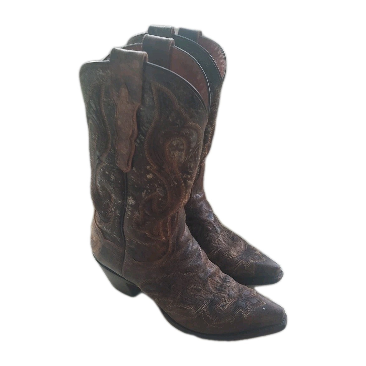 Dan Post M Women&#39;s Brown Leather Western Cowboy 3247 Boots Size 8 See Pics - $59.99