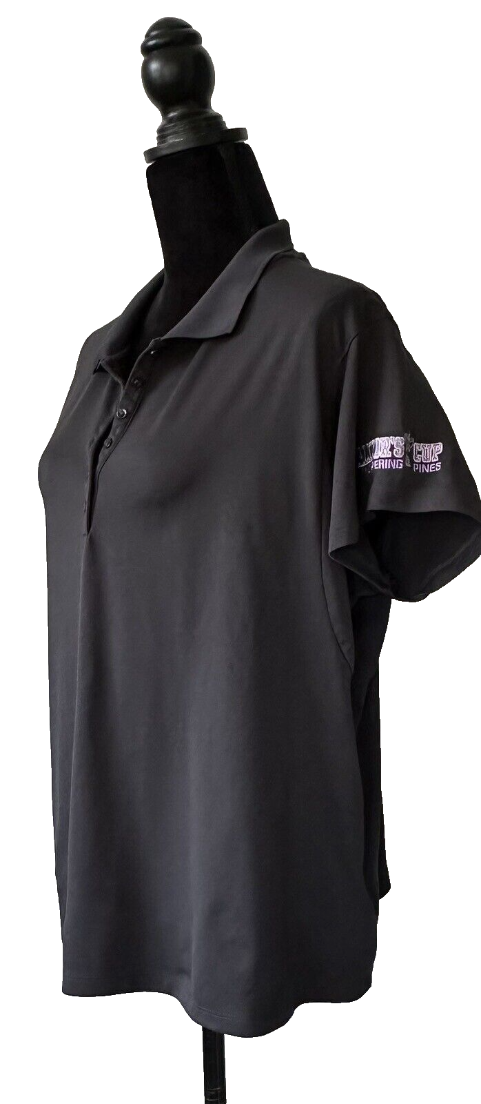 Lady&#39;s  Poly  Knit Polo Shirt, 6 Button, Golf Tournament, Course Logo, XL - $18.77